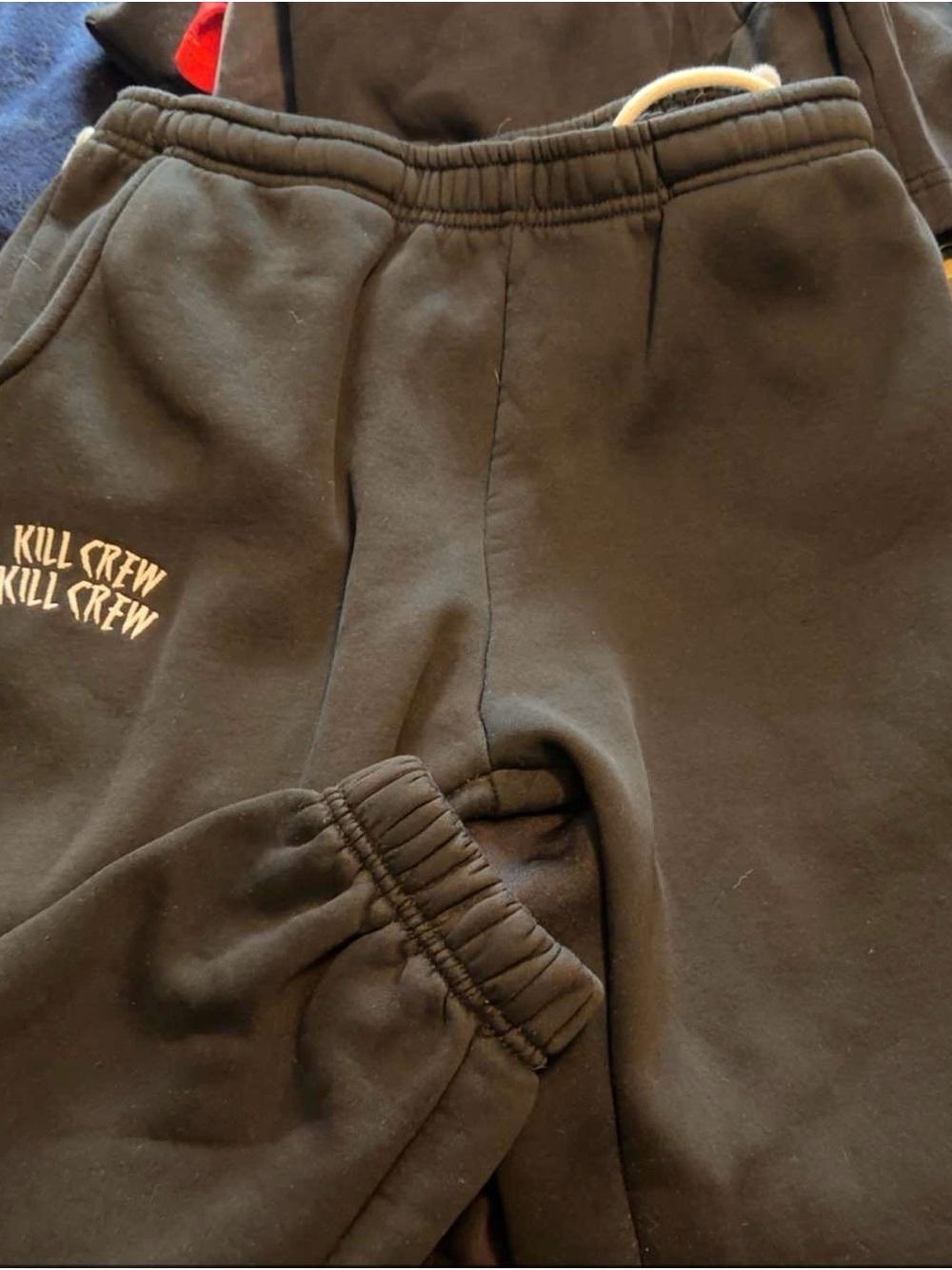 Kill Crew Black Men's Sweatpants with White Logo